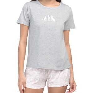 New ED Ellen Degeneres Dog Shortie Pajamas Set Size Large